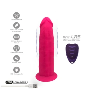 SILEXD - REALISTYCZNY PENIS MODEL 2 RÃÅ»OWY + PILOT LRS 17 CM